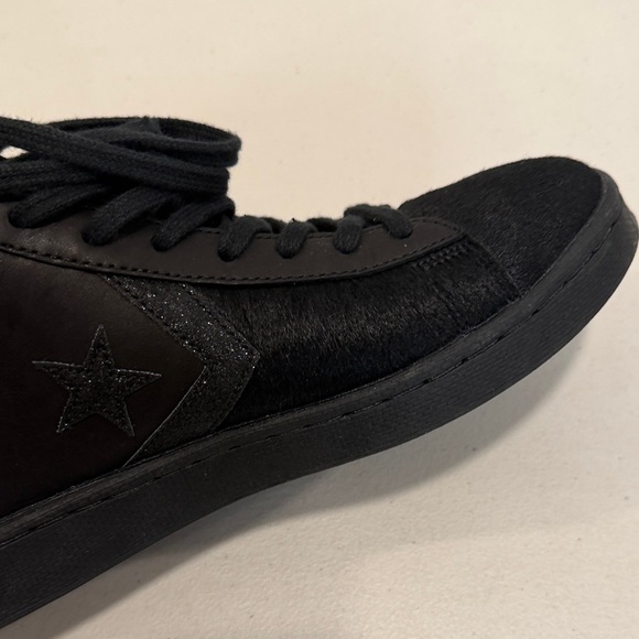 RARE Black Converse “Pony Hair” luxury Sneakers with Star Accent - Picture 5 of 8